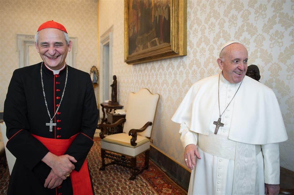 Cardinale Zuppi presidente Cei con papa Francesco