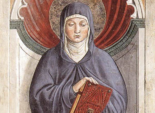 Particolare Santa Monica di Benozzo Gozzoli Chiesa di Sant'Agostino S Gimignano