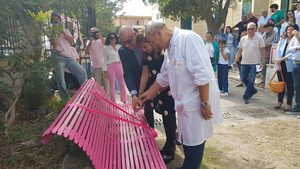 inaugurazione panchina rosa prevenzione donna Ospedale Melito